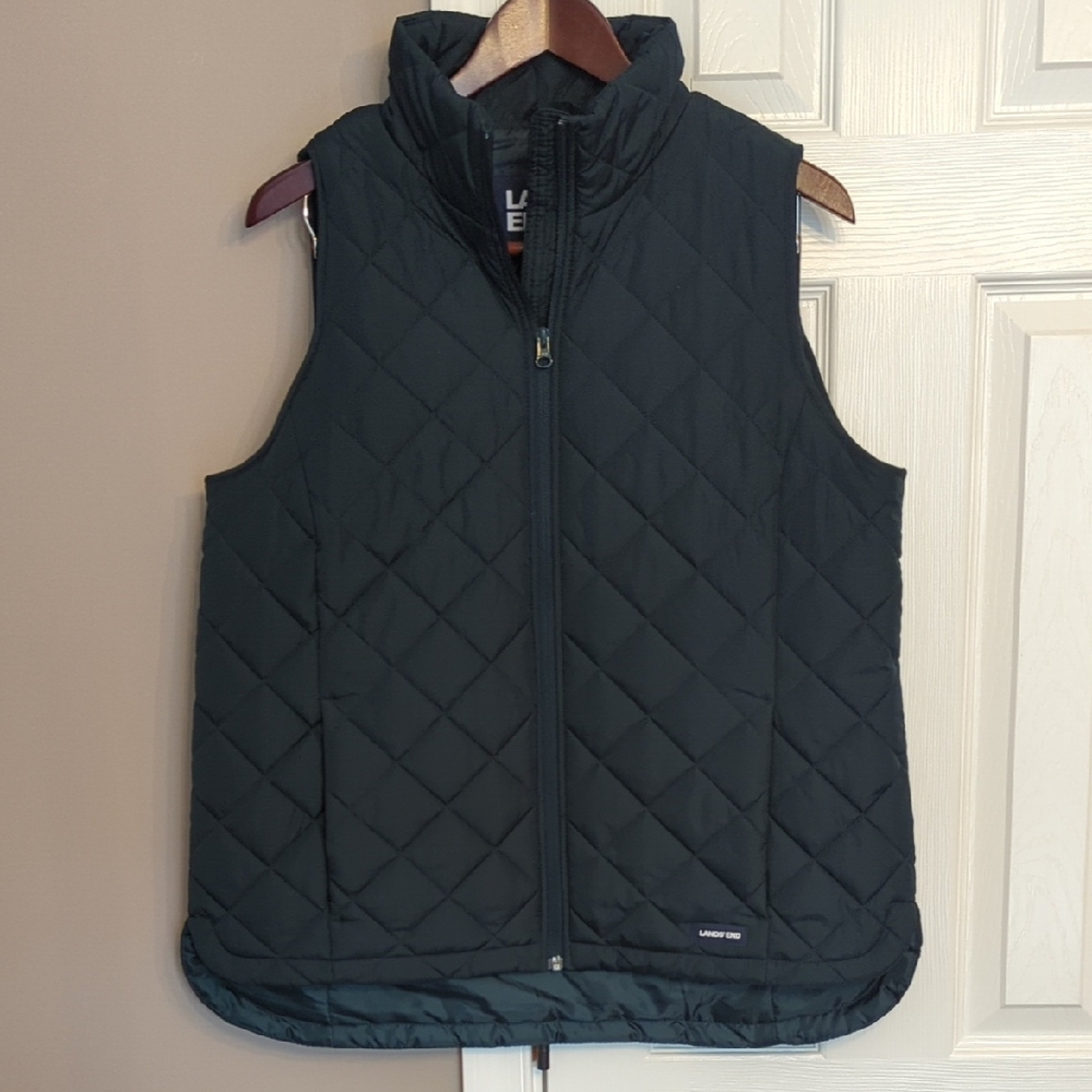 Lands' End Women's Quilted Dark Teal Vest